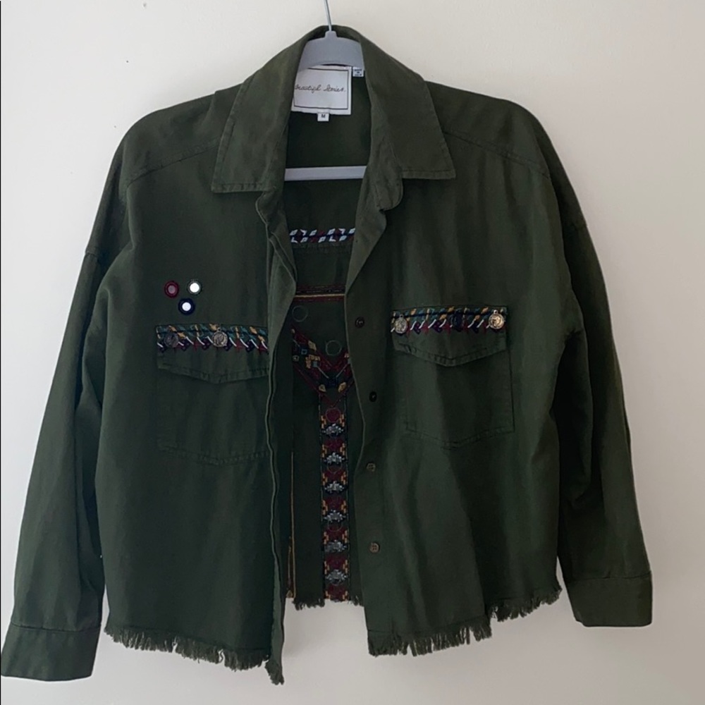 Army green oversized/cropped jacket from TJMaxx